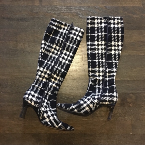 burberry plaid boots